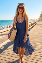 HIGH LOW CROCHET CAMI 2-IN-1 DRESS