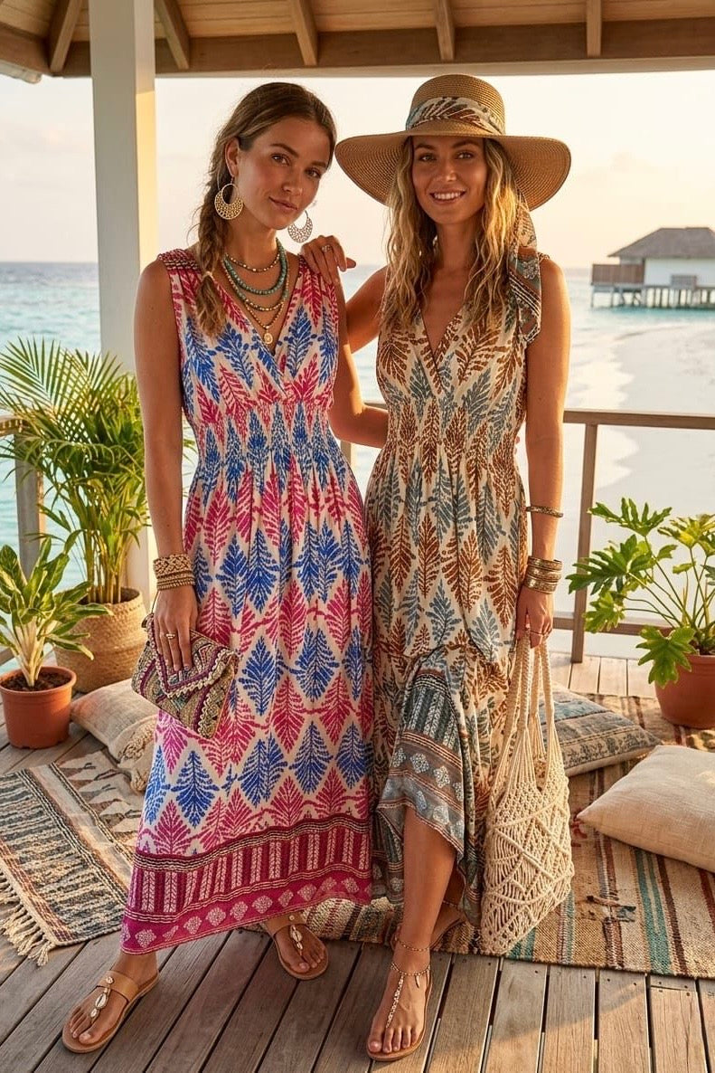 SMOCKED WAIST SLEEVELESS MAXI(MIXED COLOUR PACK)