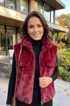 FAUX-FUR ZIP-UP WAISTCOAT