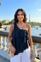 ONE SHOULDER TIERED TOP