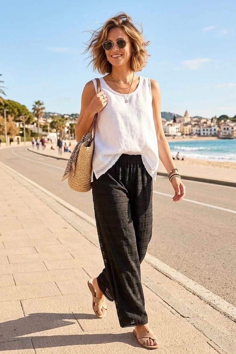 CRINKLE PATTER WIDE LEG TROUSER(MIXED COLOUR PACK)