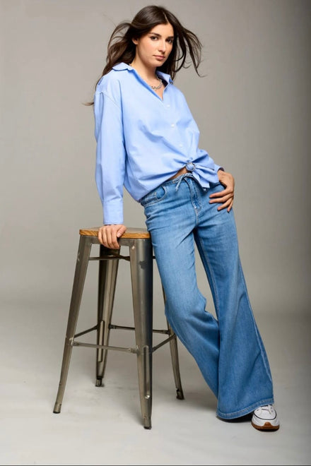 TOXIC TIE UP WIDE LEG JEANS