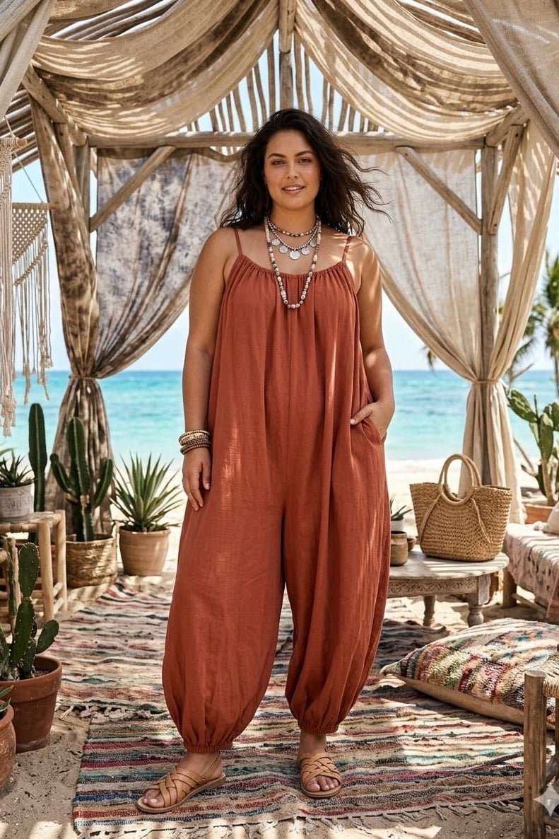BEADS CAMI HAREM OVERSIZED JUMPSUIT