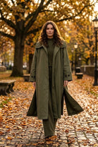 SIDE SLIT LINNED TRENCH COAT