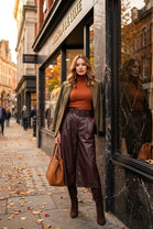 FAUX-LEATHER BELTED CULOTTES