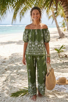 PRINTED OFF SHOULDER SET(MIXED COLOUR PACK)