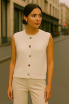 BUTTON DETAIL KNIT WAIST COAT (15339720049024)