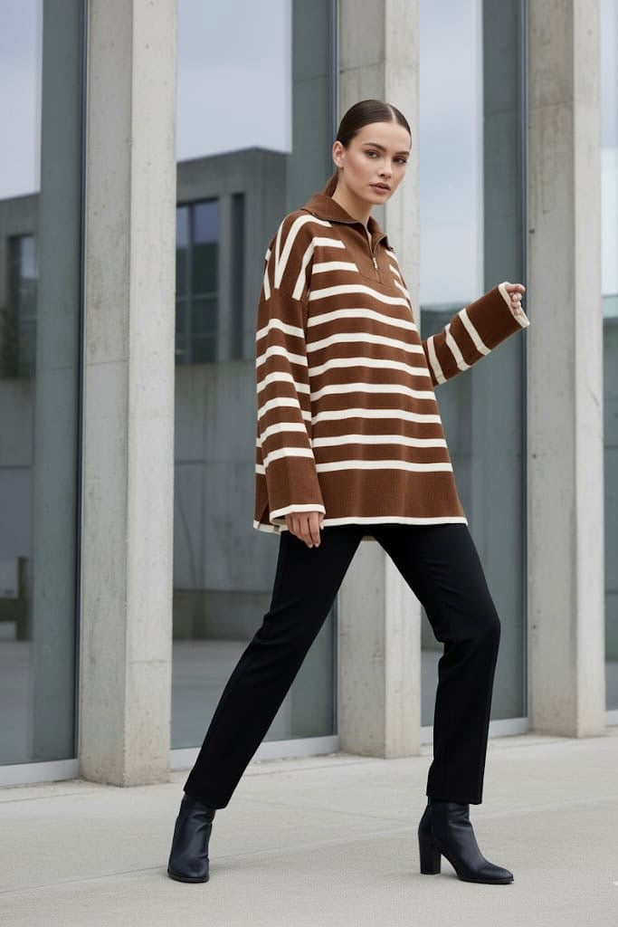 COLLAR STRIPE OVERSIZED JUMPER (15364346773888)