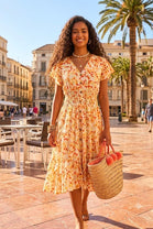 FLORAL V-NECK UTTON DRESS (MIXED COLOUR PACK)