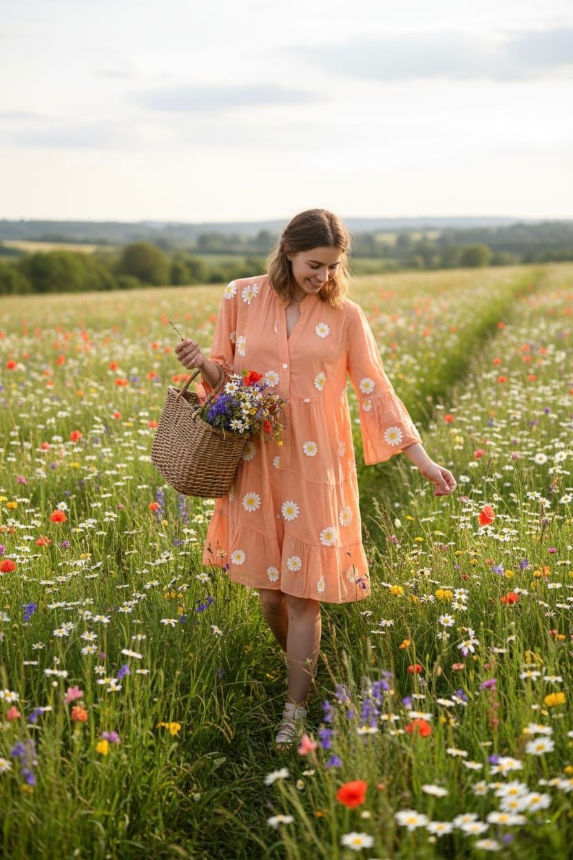 DAISY FLORAL TIERED MINI DRESS