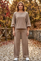 KNIT BALLOON SLEEVE LOUNGE SET