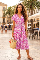 FLORAL V-NECK UTTON DRESS (MIXED COLOUR PACK)