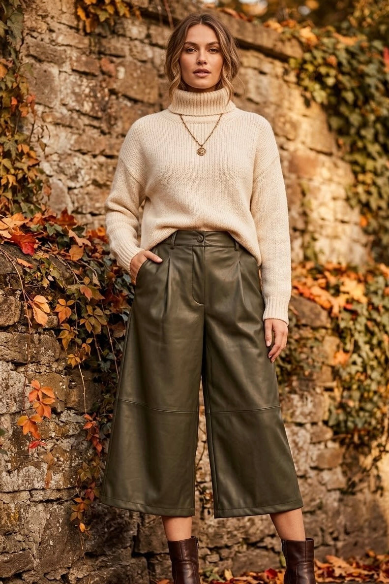 FAUX LEATHER CULOTTE