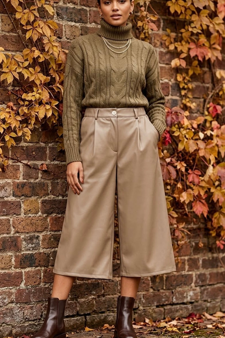 FAUX LEATHER CULOTTE
