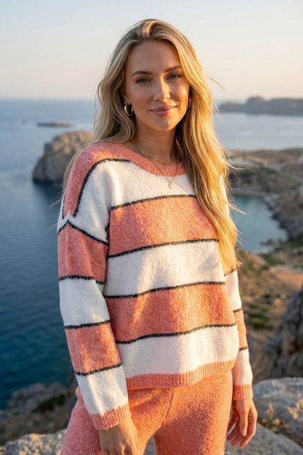 CREWNECK STRIPE KNIT JUMPER