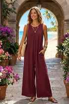 SLEEVELESS WIDE-LEG JUMPSUIT