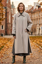 SIDE SLIT LINNED TRENCH COAT