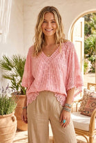 LACE CROCHET BATWING TOP