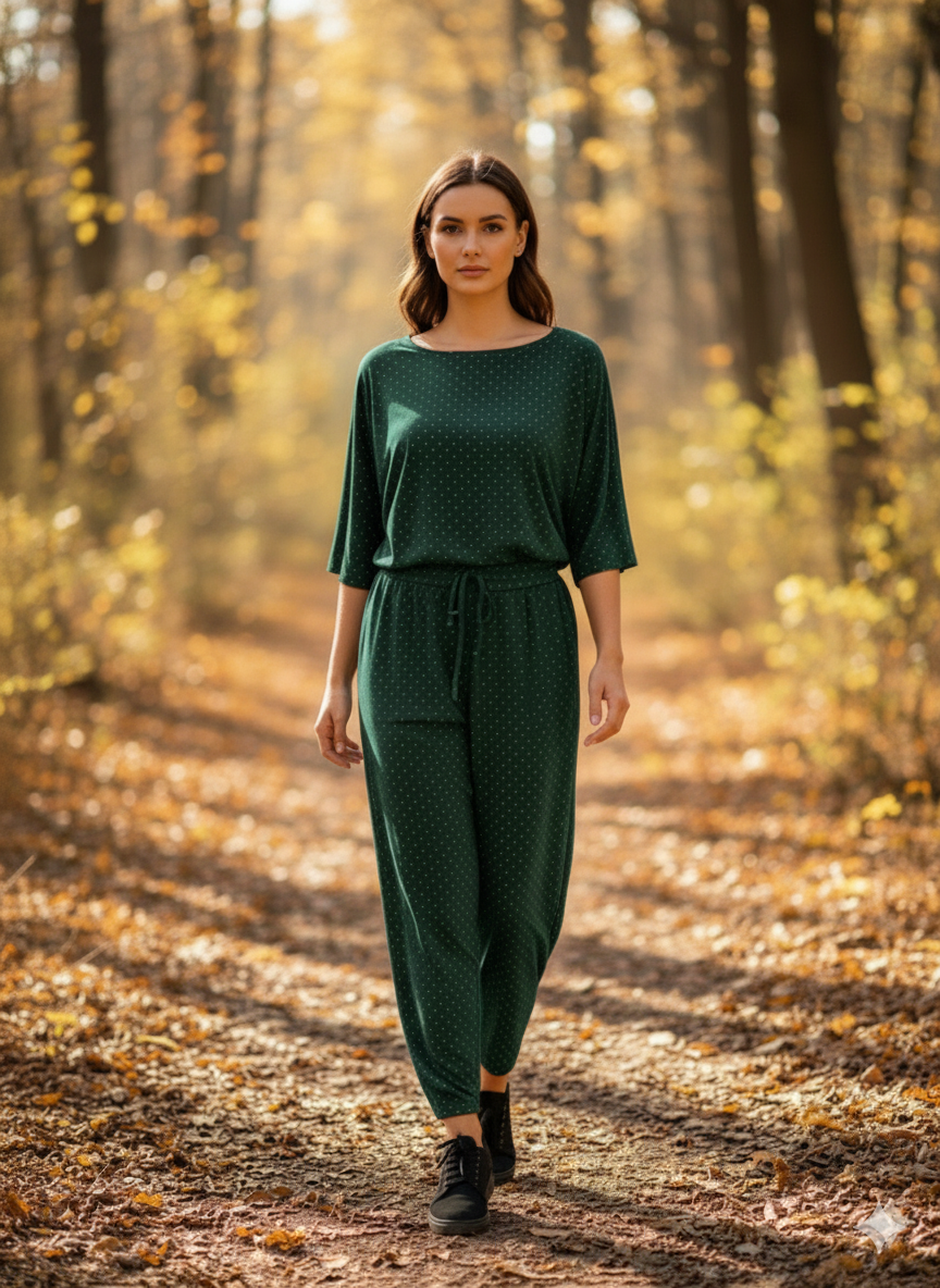 RHEINSTONE CARROT SEAM LOUGE SET