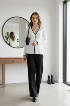 2TONE GOLD BUTTON CARDIGAN