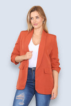 BASIC PLUS SIZE  SLEEVED BLAZER (8037781143800) (8141376454904)