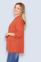 BASIC PLUS SIZE  SLEEVED BLAZER (8037781143800) (8141376454904)