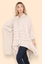 FRONT TIE LAYERED OVERSIZED SHIRT (8292123771128)
