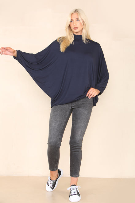 BALLOON SLEEVE HIGH NECK OVERSIZED TEE (8149098397944)