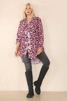 BELLA RUFFLE PRINTD OVERSIZED SHIRT (8149109014776) (8184552227064)