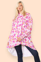 PRINTED RUCHED SLEEVE SHIRT (8262125486328) (8278661660920) (8307358793976)