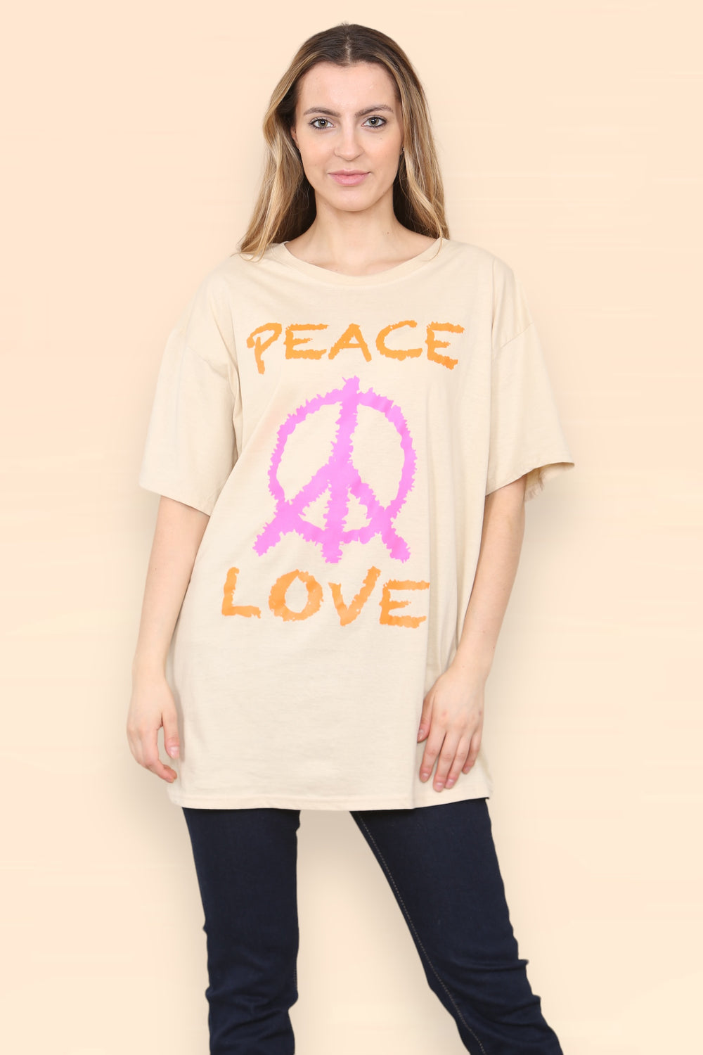 PEACE & LOVE T-SHIRT (8274384519416)