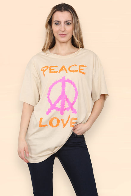 PEACE & LOVE T-SHIRT (8274384519416)