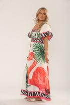 BANDEAU PRINTED PUFF SLEEVE MAXI (15175219937664) (15192018420096)