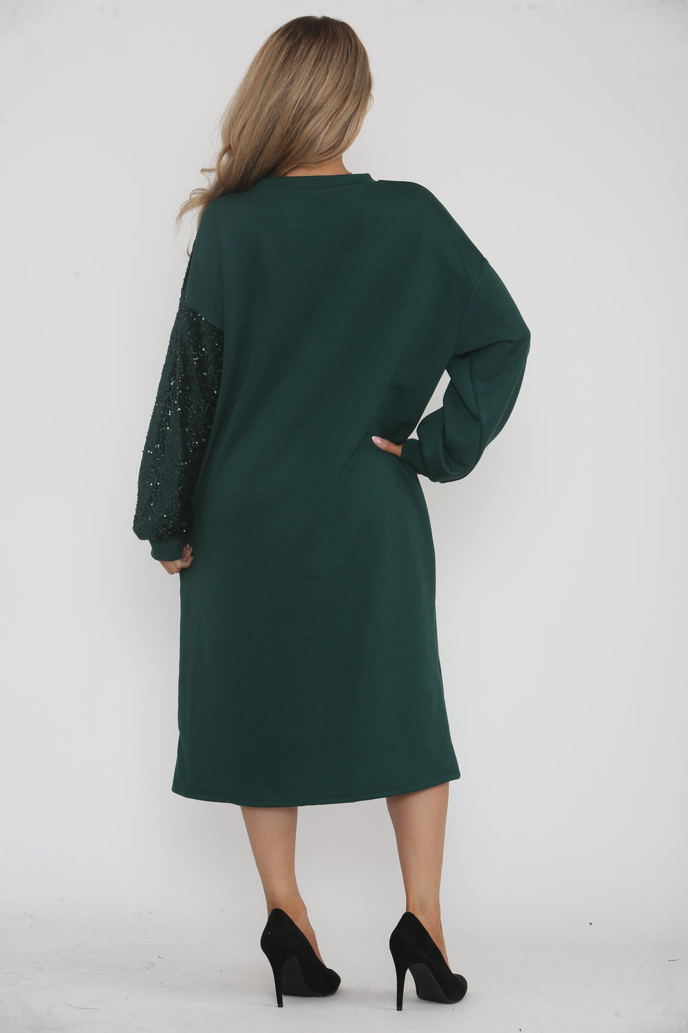 SEQUIN STAR SWEAT DRESS