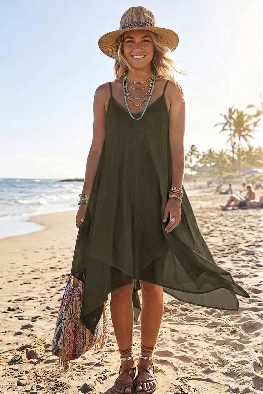 CAMI ASYMMETRIC SUN DRESS