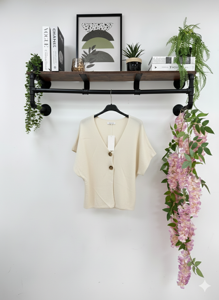 TWO GOLD BUTTON KNIT TOP