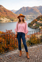 FRILL SLEEVE VNECK JUMPER