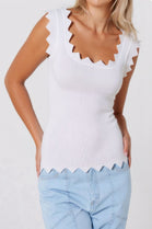 KNITTED SCALLOPED VEST (15207735230848) (15214256882048)