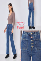 GOLD BUTTON DENIM JEANS