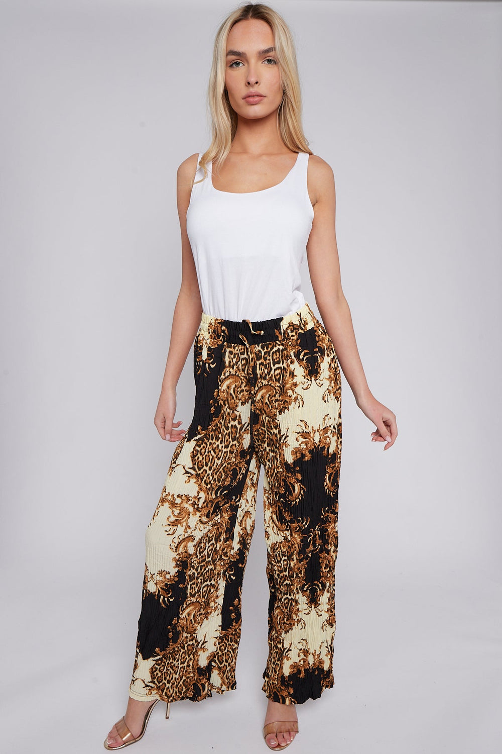 CHAIN PRINT PLEATED TROUSER( MIXED COLOUR PACK) (8260429873400) (8498021236984) (8575478038776) (15074914500992)