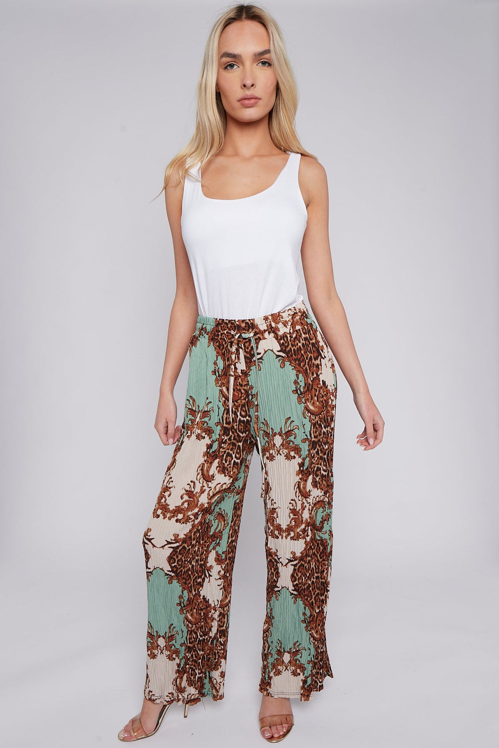 CHAIN PRINT PLEATED TROUSER( MIXED COLOUR PACK) (8260429873400) (8498021236984) (8575478038776) (15074914500992)