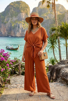 CRINKLE FRONT TIE LOUNGEWEAR