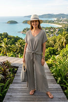 CRINKLE FRONT TIE LOUNGEWEAR
