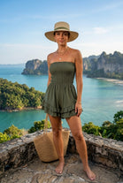 BANDEAU FRILL DETAIL PLAYSUIT