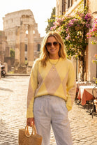 DIAMOND PATTERN OVERSIZED KNIT JUMPER