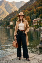 ADA GOLD BUTTON HIGH WAIST TROUSERS