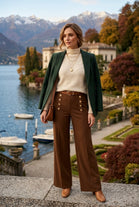 ADA GOLD BUTTON HIGH WAIST TROUSERS