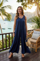 SLEEVELESS WIDE-LEG JUMPSUIT