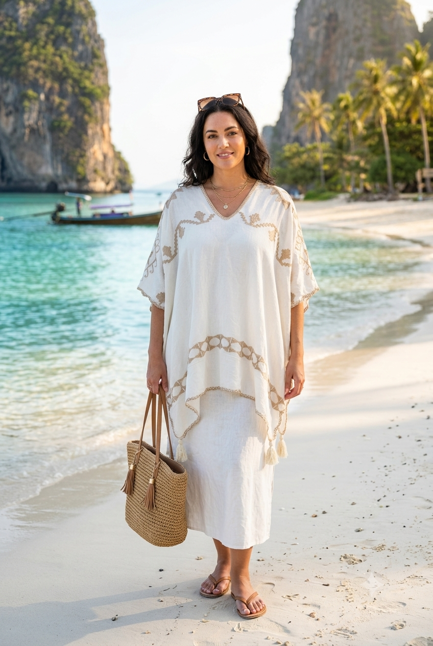 TWO-WAY EMBROIDERED PONCHO TOP