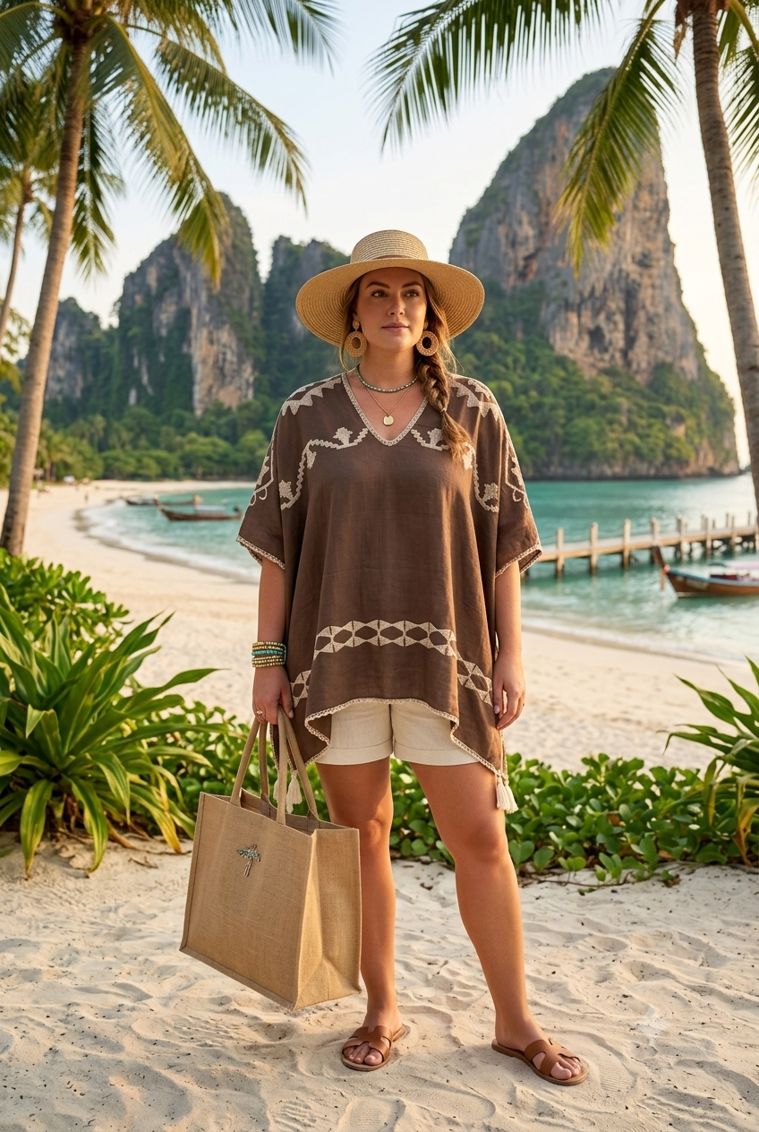 TWO-WAY EMBROIDERED PONCHO TOP